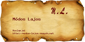 Módos Lajos névjegykártya